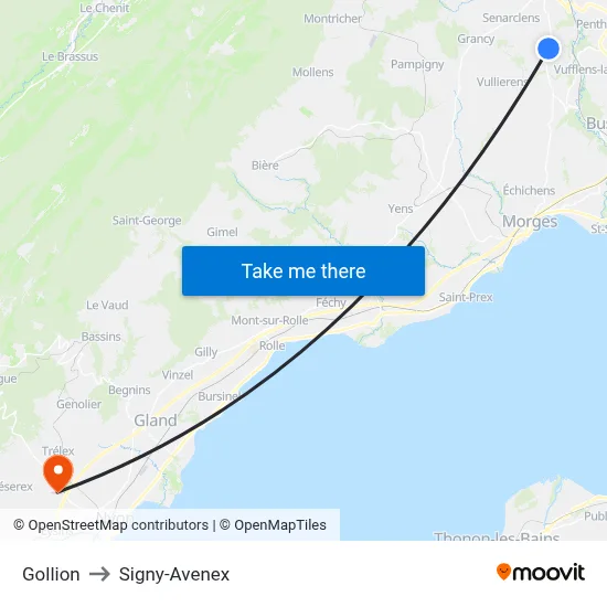 Gollion to Signy-Avenex map