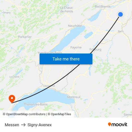 Messen to Signy-Avenex map