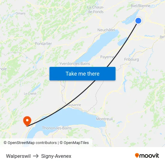 Walperswil to Signy-Avenex map