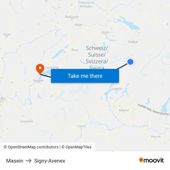 Masein to Signy-Avenex map
