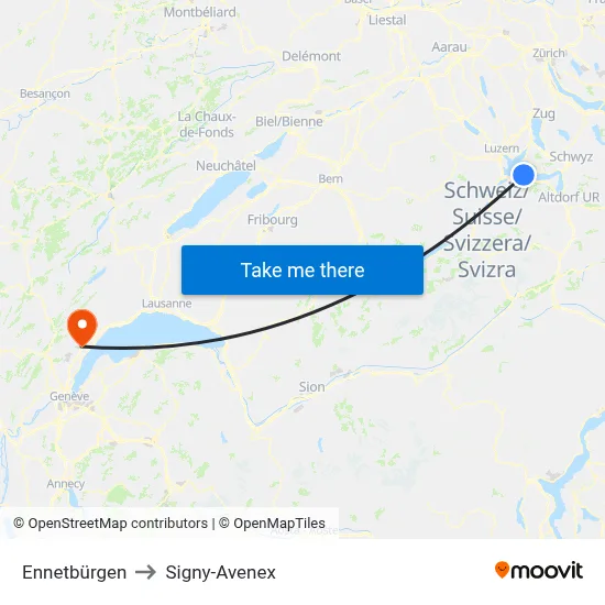 Ennetbürgen to Signy-Avenex map