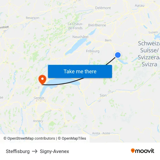 Steffisburg to Signy-Avenex map