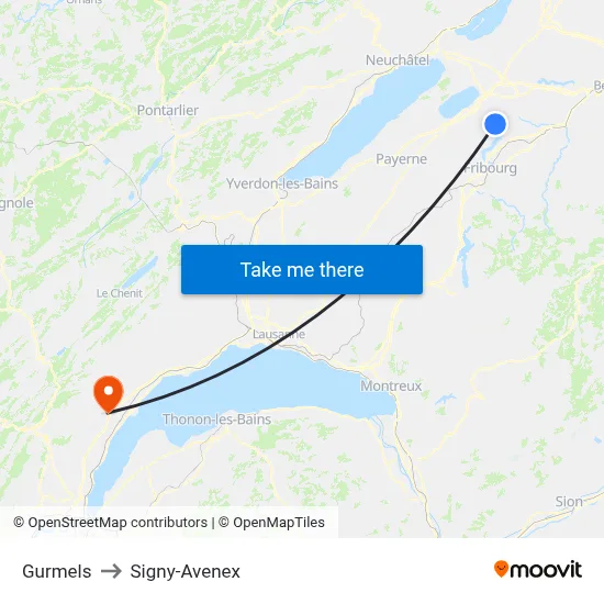 Gurmels to Signy-Avenex map
