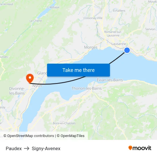 Paudex to Signy-Avenex map