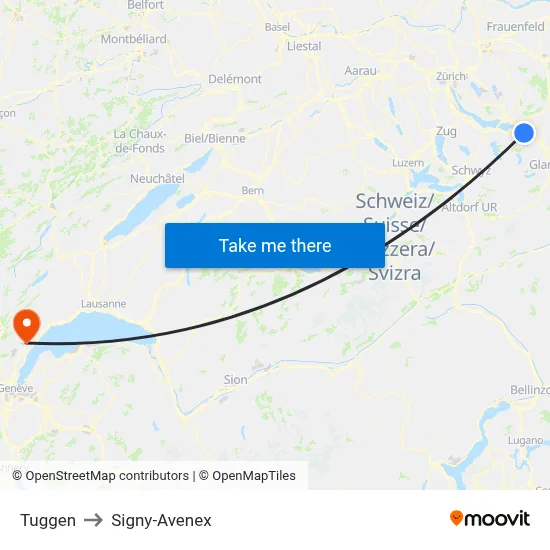 Tuggen to Signy-Avenex map