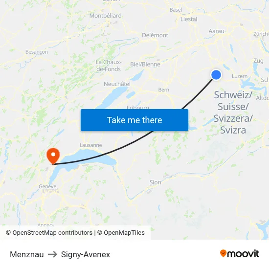 Menznau to Signy-Avenex map