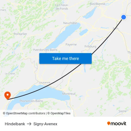 Hindelbank to Signy-Avenex map