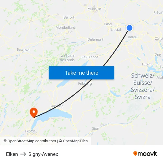 Eiken to Signy-Avenex map