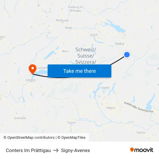 Conters Im Prättigau to Signy-Avenex map
