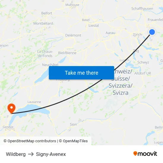 Wildberg to Signy-Avenex map