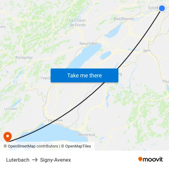 Luterbach to Signy-Avenex map