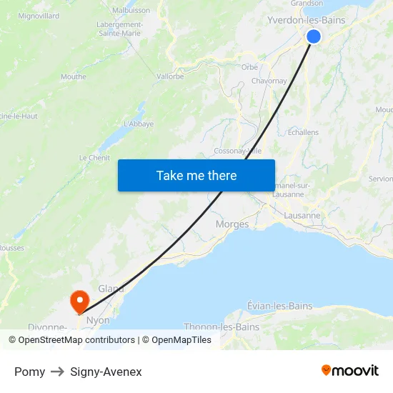 Pomy to Signy-Avenex map