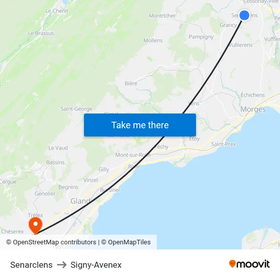 Senarclens to Signy-Avenex map