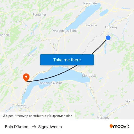 Bois-D’Amont to Signy-Avenex map