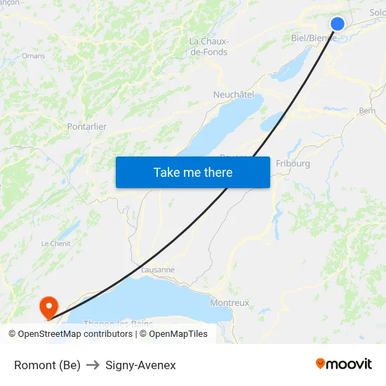 Romont (Be) to Signy-Avenex map