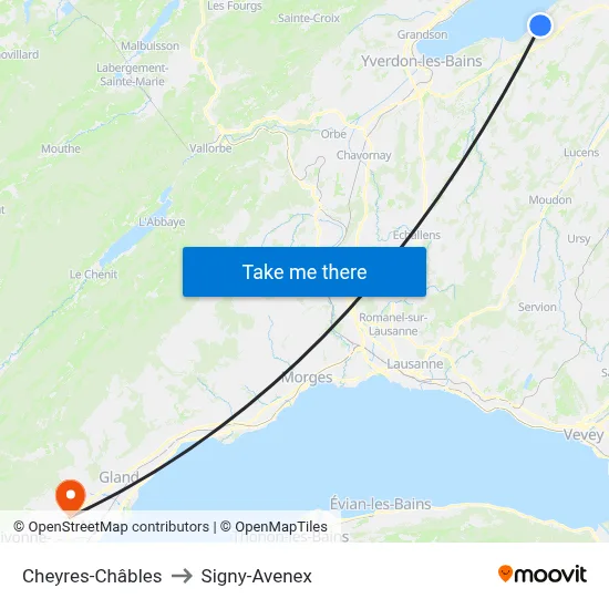 Cheyres-Châbles to Signy-Avenex map