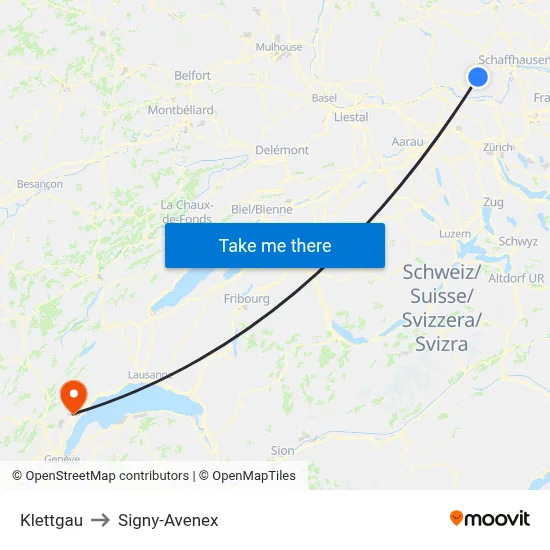 Klettgau to Signy-Avenex map