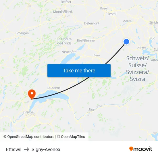 Ettiswil to Signy-Avenex map
