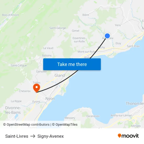 Saint-Livres to Signy-Avenex map