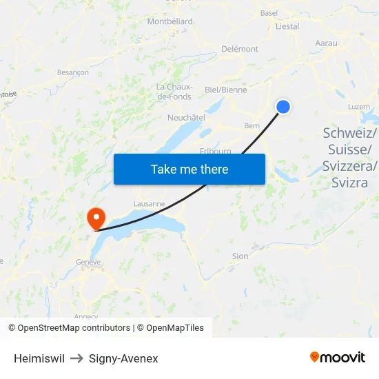 Heimiswil to Signy-Avenex map