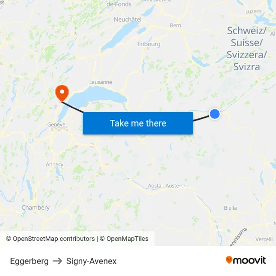 Eggerberg to Signy-Avenex map