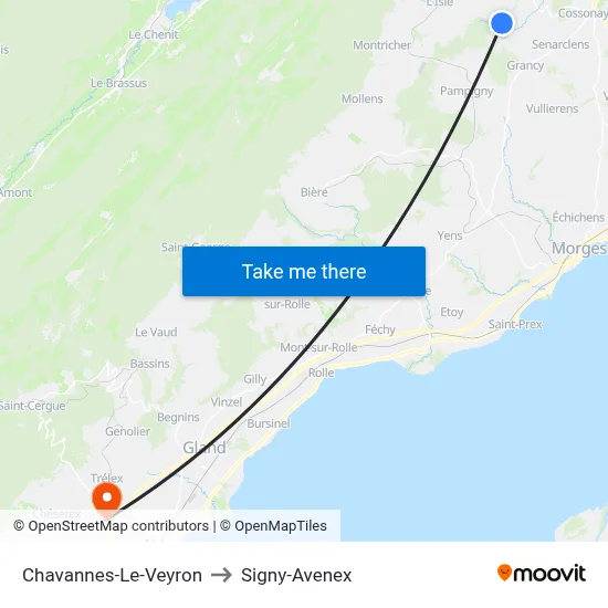 Chavannes-Le-Veyron to Signy-Avenex map