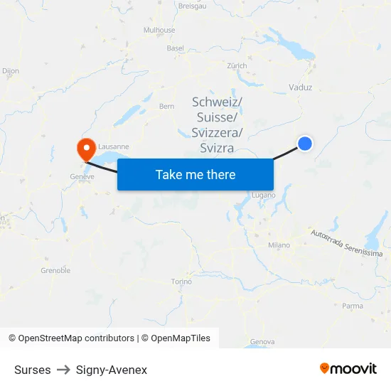 Surses to Signy-Avenex map