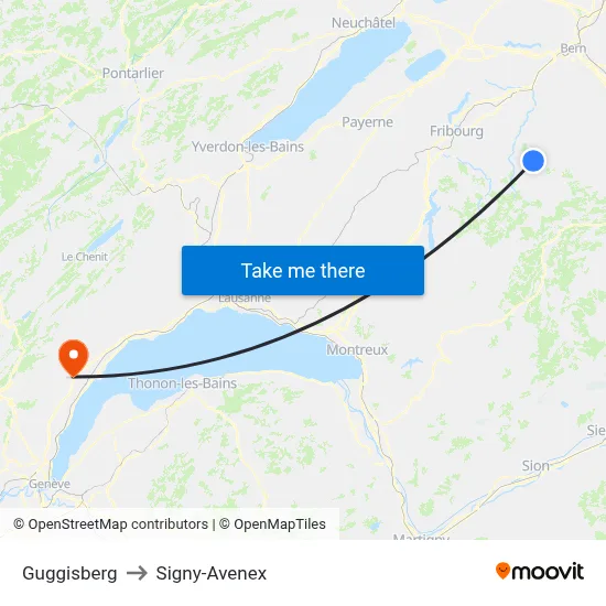 Guggisberg to Signy-Avenex map