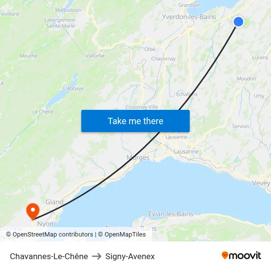 Chavannes-Le-Chêne to Signy-Avenex map