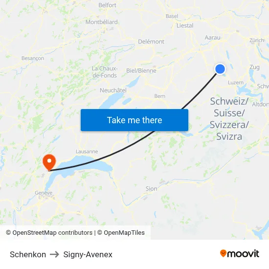 Schenkon to Signy-Avenex map
