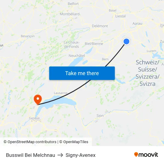 Busswil Bei Melchnau to Signy-Avenex map