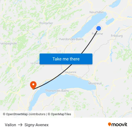 Vallon to Signy-Avenex map
