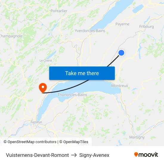 Vuisternens-Devant-Romont to Signy-Avenex map