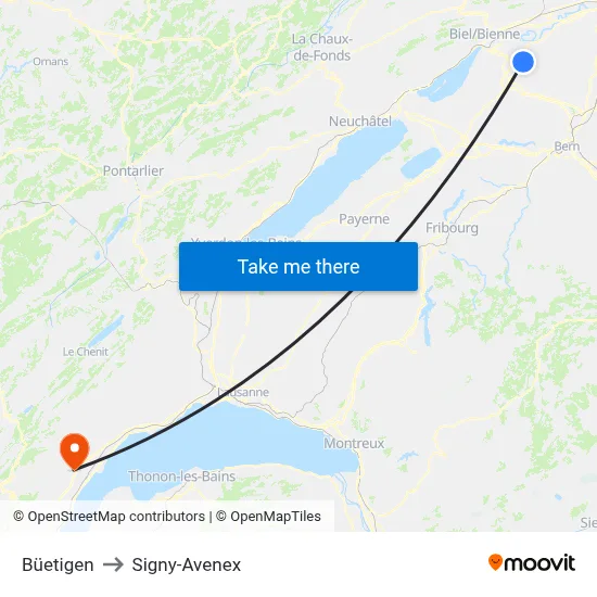Büetigen to Signy-Avenex map