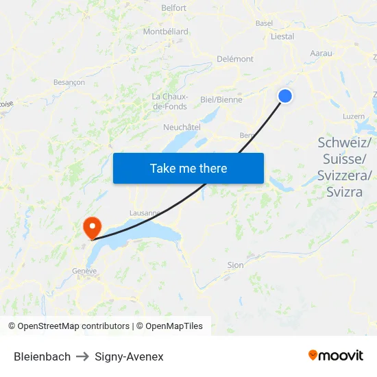 Bleienbach to Signy-Avenex map