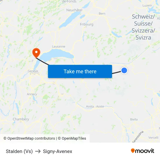 Stalden (Vs) to Signy-Avenex map