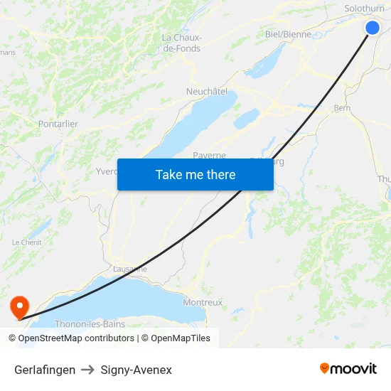 Gerlafingen to Signy-Avenex map