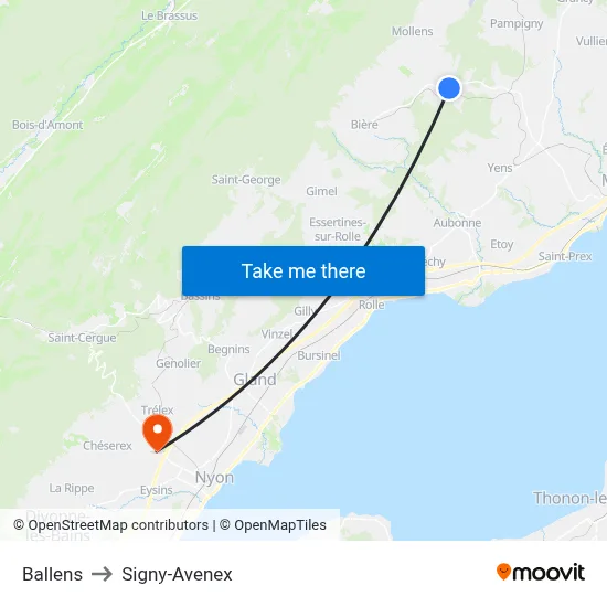 Ballens to Signy-Avenex map