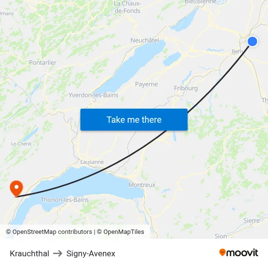 Krauchthal to Signy-Avenex map