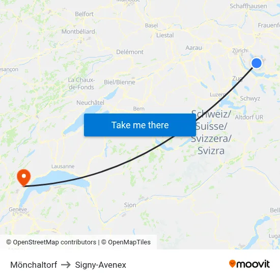 Mönchaltorf to Signy-Avenex map