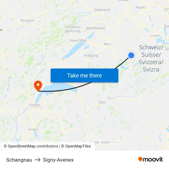 Schangnau to Signy-Avenex map