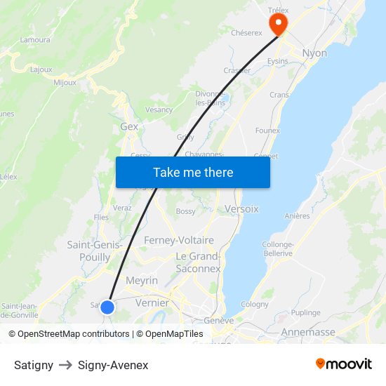 Satigny to Signy-Avenex map