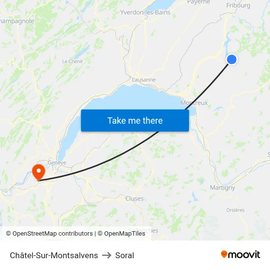 Châtel-Sur-Montsalvens to Soral map