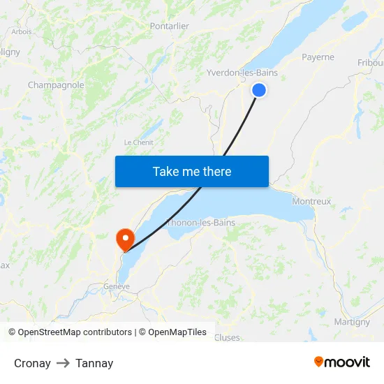 Cronay to Tannay map