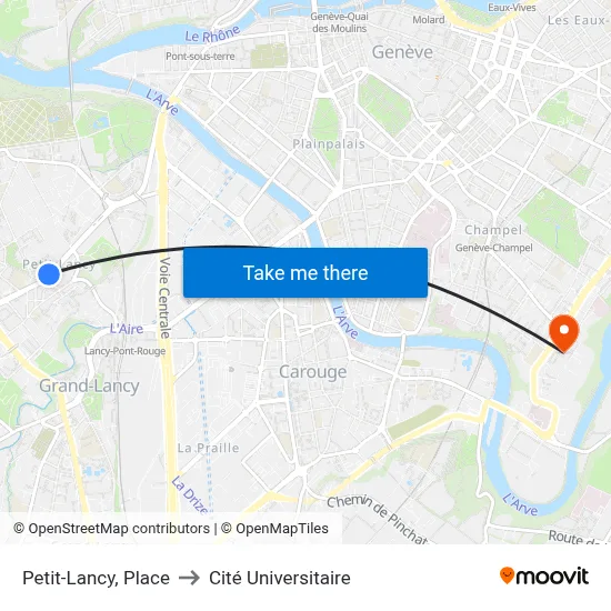 Petit-Lancy, Place to Cité Universitaire map