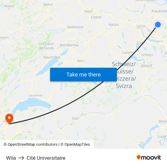 Wila to Cité Universitaire map