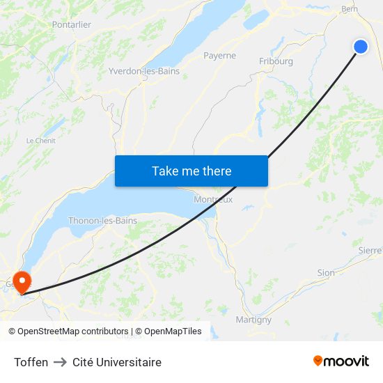 Toffen to Cité Universitaire map