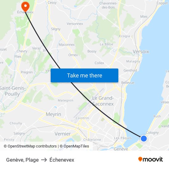 Genève, Plage to Échenevex map