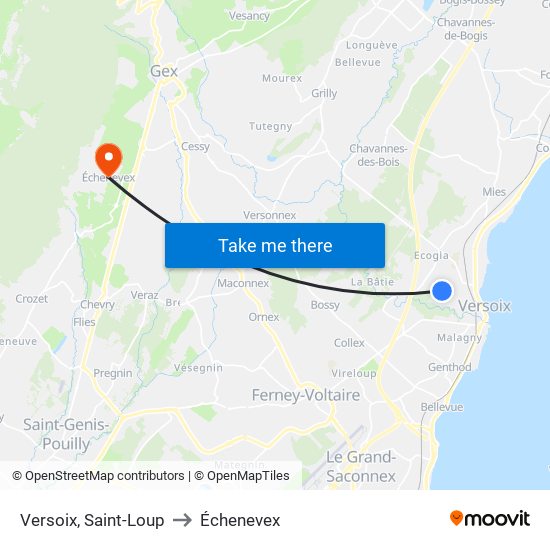 Versoix, Saint-Loup to Échenevex map