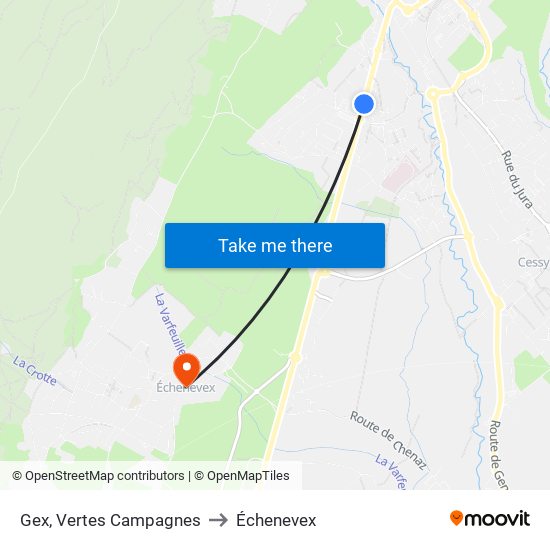 Gex, Vertes Campagnes to Échenevex map
